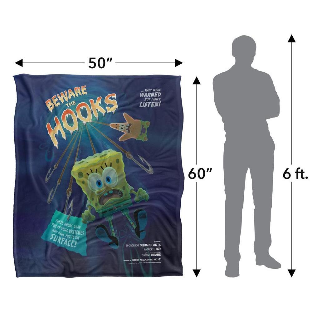 SpongeBob SquarePants Beware The Hooks Silky Supersoft Blanket