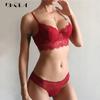 DKGEA Sexy Bra Plus Size Women Underwear Set Lace Transparent Brassiere