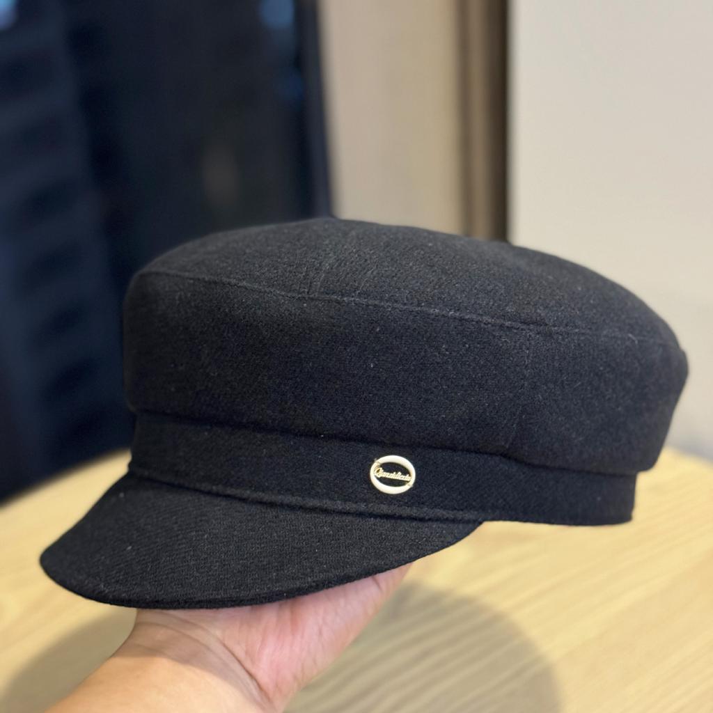 New Octagonal Hat for Women in Autumn and Winter Showing Face Small and High End Korean Style Woolen Painter Beret Warm Peaked Cap