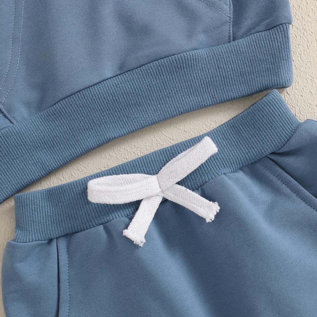 Vêtements d'été pour petit garçon T-shirt à capuche à manches courtes Dinosaure Short à poches à taille élastique Tenue