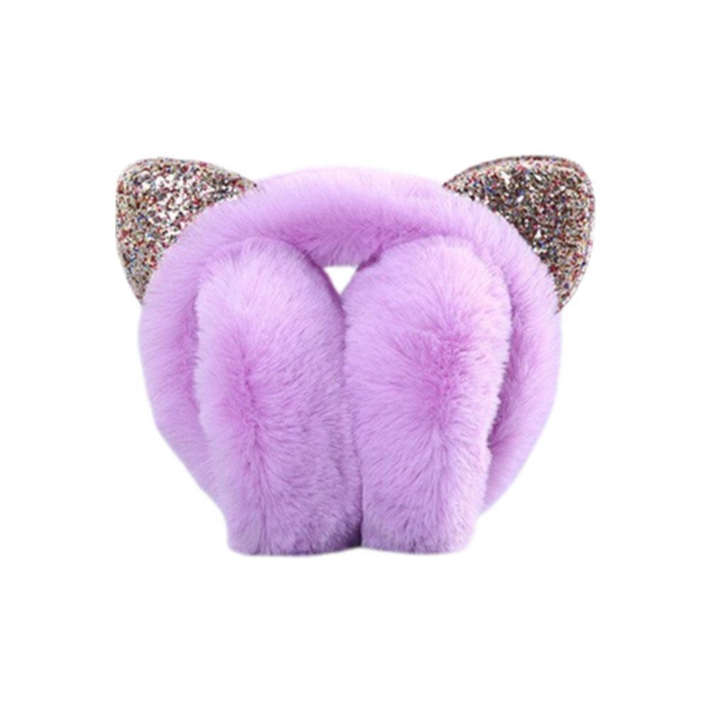 Winter Warm Plush Earmuffs Earflaps, for Women Children Riding Ski Ear Protection Cartoon Cat's Ears Fur Soft Cashmere Earflaps