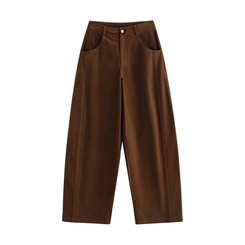 Chuyu Women's Autumn Corduroy Split Wide-Leg Banana Pants