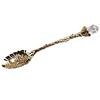 Clean Products Vintage Flower Sculptura Ceai Cafea Desert Lingura Vasa de cina cu maner lung de cristal