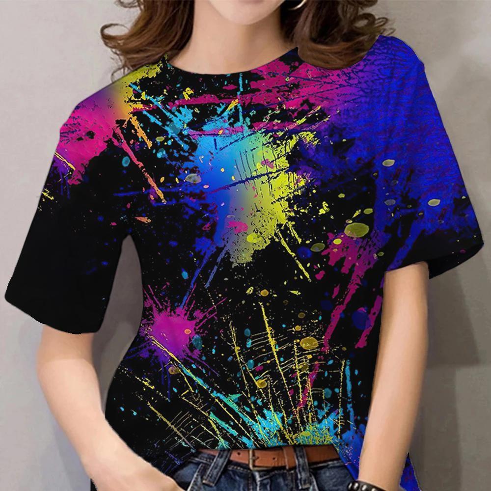 Women's Rainbow Pattern T-shirt Women's Clothing Rainbow T-shirt