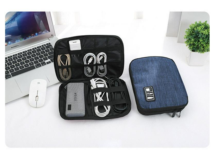 Portable Digital Storage Bag for Charging Cables and Earphones