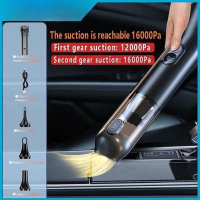 2026 New 14000Pa Wireless and Power Car Vacuum Cleaner 4-in-1Suction Nozzle Blowpipe Handheld Mini Vacum Cleaner for Car Home PC Clean