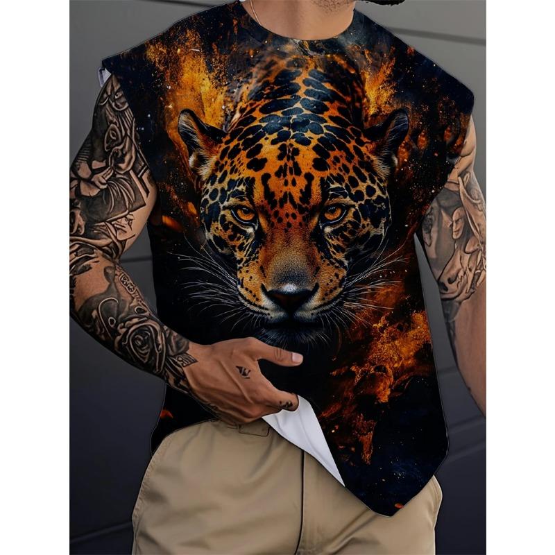 Men's Tank Top Sleeveless Shirt Patterned Duck O Neck Clothing 3D Print Everyday Sports Fitness Muscle Elements Gym Clothing Man
