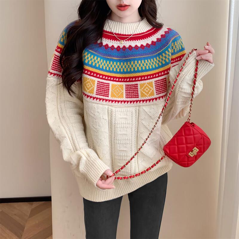 TonLion Women's Geometric Pattern Sweater