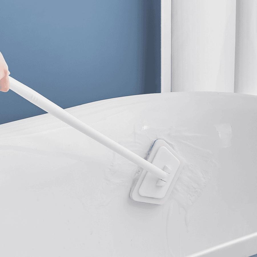 Removable Long Handle Bathtub Brush Multi-Functional Wall Tile Brush Window Glass Sponge Cleaning Scrubber for Stain Removal and Cleaning