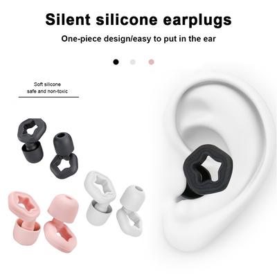 Protetores auriculares de silicone macio à prova de som para dormir, filtro de redução de ruído para orelhas, protetores auriculares profissionais antirruído, esponja para dormir #468332