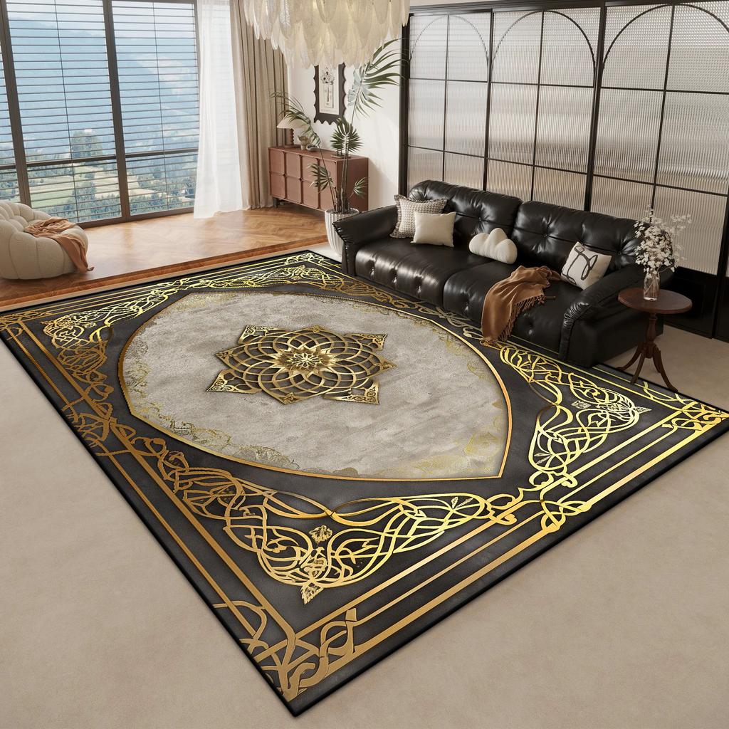 Zlatý Mramor Velké Obývací Pokojové Koberce Luxusní Dekorace Domov Ložnice Nadýchaný Plyšový Koberec 200x300cm Kancelářská Plocha Protiskluzové Měkké Podložky