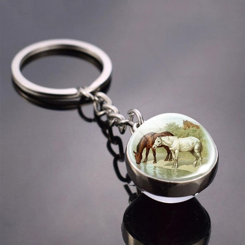 Glow In The Dark Horse Pendant Glowing Horse Stuff Luminous Horses Glass Ball Pendant Crazy Horse Lovers Gifts