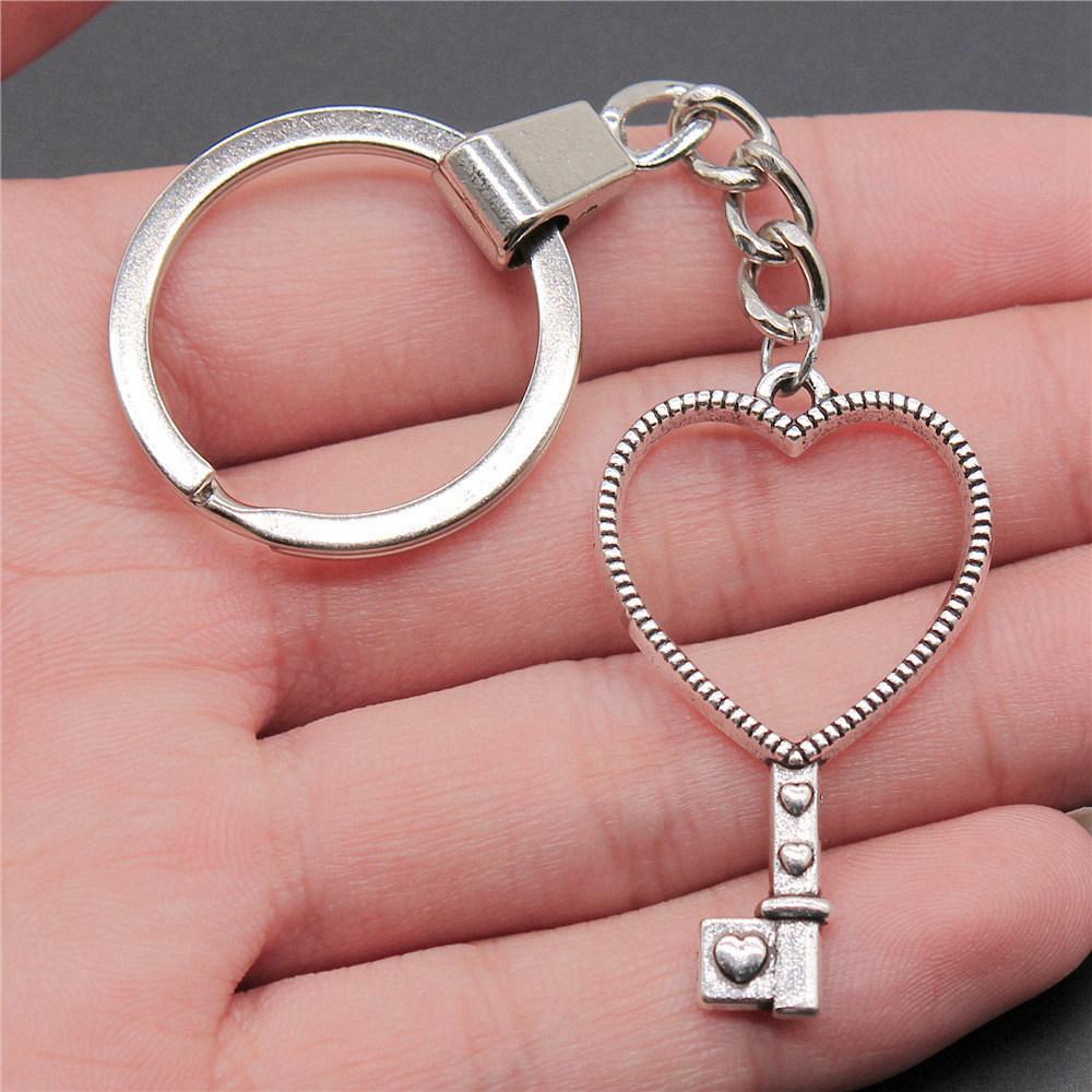 30mm Keychains Peach Heart Tags Wedding Jewelry Findings QY034