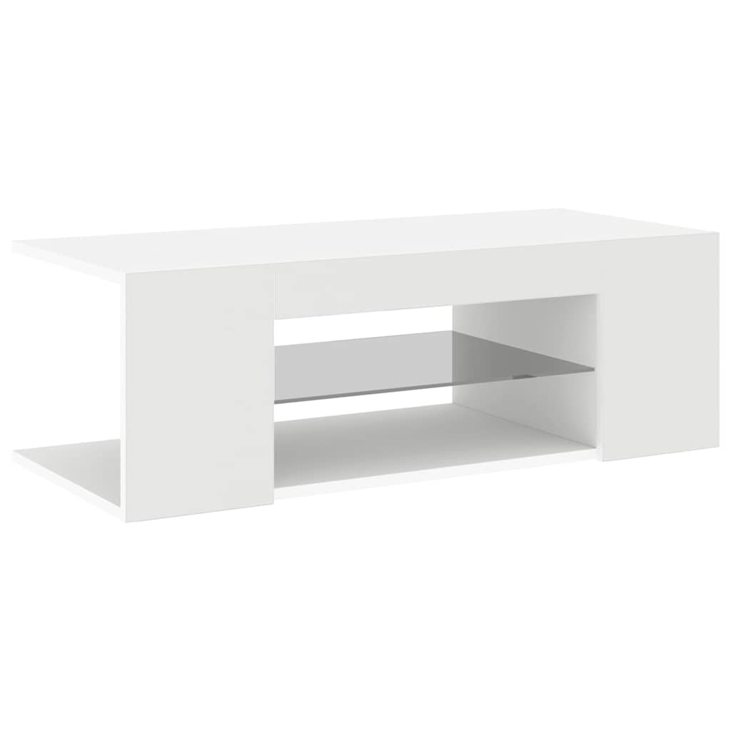 VidaXL TV-Schrank mit LED-Leuchten Weiß 90x39x30 cm