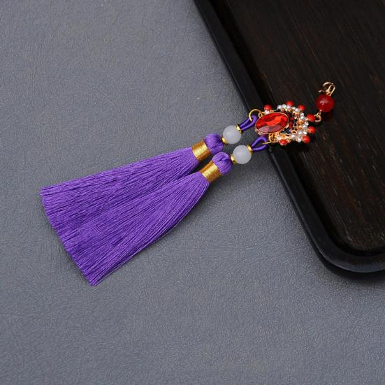 Tassel Pendant Facial Makeup Opera Car Decoration Hanging Accessories with Imitation Pearls Decor Hanfu Decoration