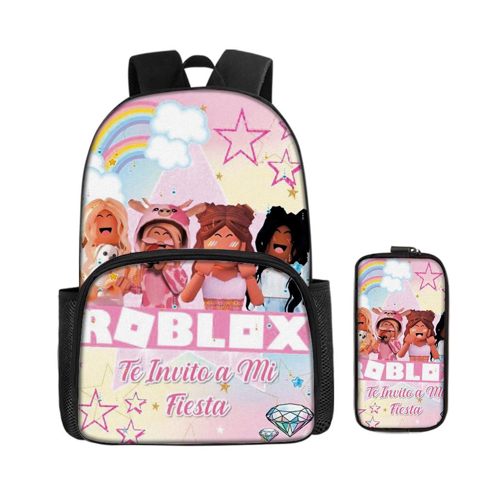 Cartoon Animation Backpack Student Backpack Full Print Backpack Portable Stationery Box Two-Piece Set