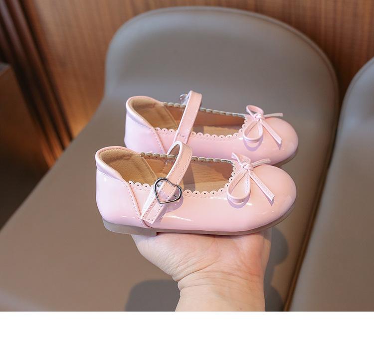 Fashion children's leather shoes for spring new girl shoe with soft soles anti slip kids shoe candy colored girls' leather shoes