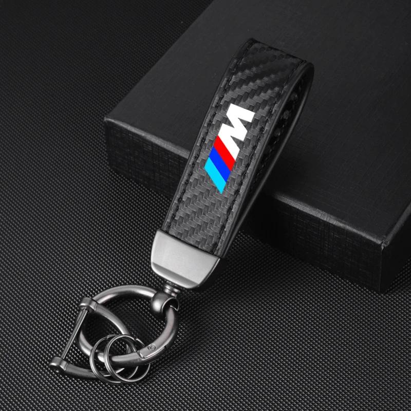 BAGI7 2026 Car Sticker Carbon Fiber Car Logo Key Chain Keyrings Ring Buckle Key Holder For BMW M Emblem E46 E36 E34 F10 E90 F30 E60 F3