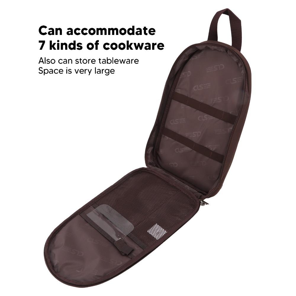 Portable Camping Utensil Bag Oxford cloth Camping Cookware Travel Bag  Camping Coffee Color