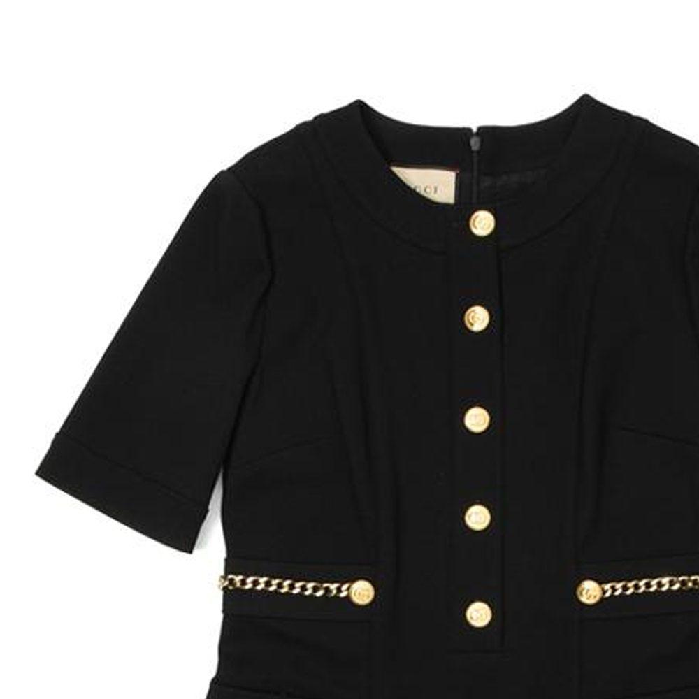 GUCCI Short Sleeved Dress Women's Black 693034-XJD8U-1000