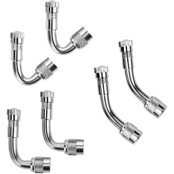 6pcs Tire Valve Stem Extenders - Dually Valve Stem Extensions (45 Degree, 90