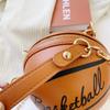 2024 Trendige Damen Basketball Umhängetasche im Western-Stil: Vielseitige, stilvolle, kleine runde Tasche