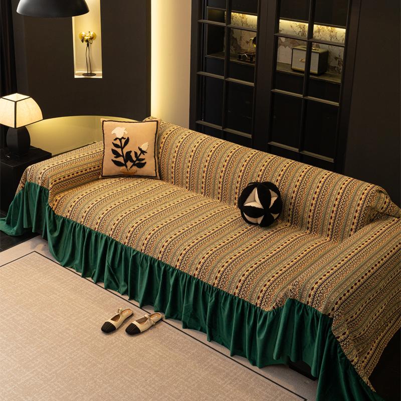 Light Luxury Sofa Cover Cloth Blanket Large Flower Sofa Towel Dirty and Anti-cat Scratch Sofa Cushion Anti-slip 180X130CM