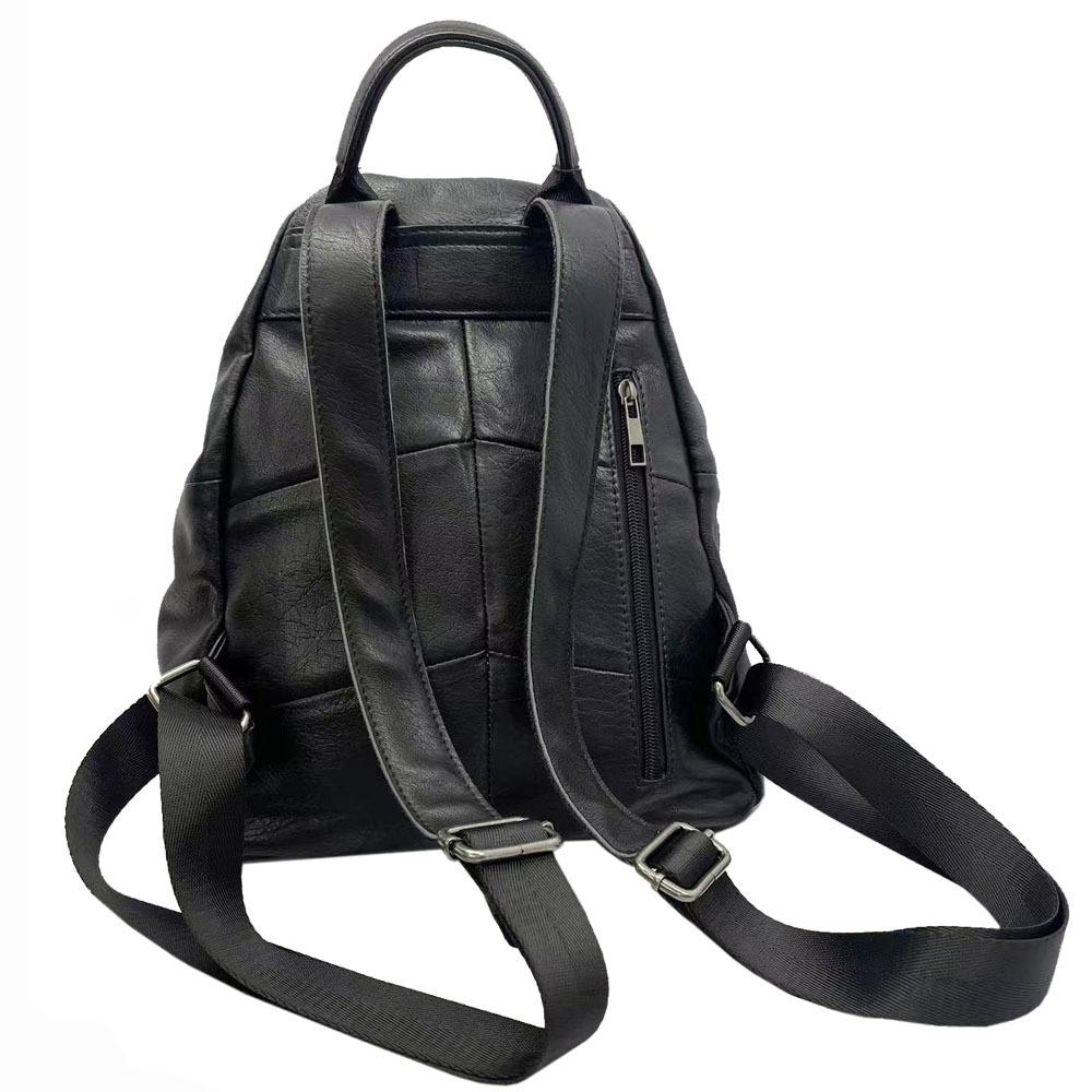 Plecak skórzany damski czarny pierwsza warstwa skóry bydlęcej plecak damski modny uniwersalny miękki skórzany damski plecak