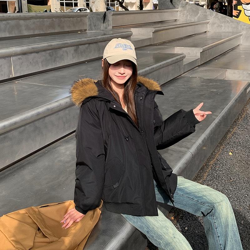 Autumn Winter Thicken Warm Parka Women Casual Sweety Solid Color Big Pocket Loose Hooded Coat Jackets Outwear