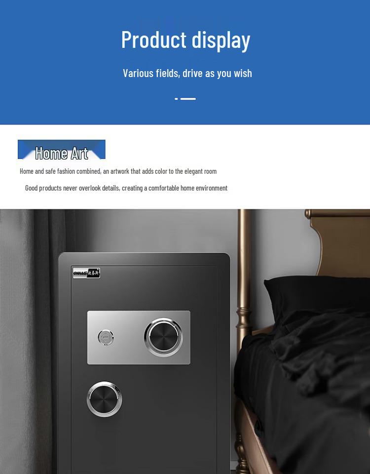 Onaisi 45cm All-Steel Home Safe with Mechanical Lock and Key, Anti-Theft Design