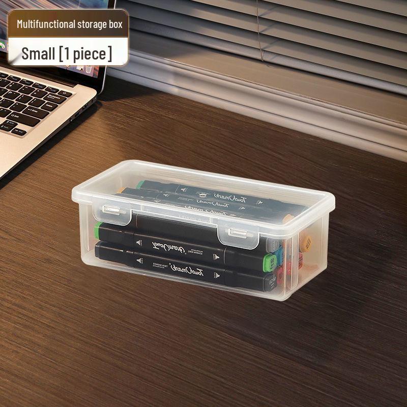 Stor genomskinlig förvaringslåda för akvarellpennor och tuschpennor för barns konstmaterial