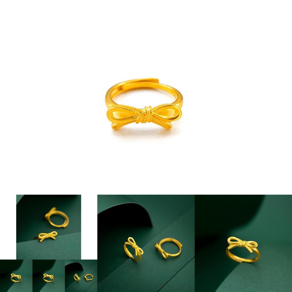 Luxurious Gold Coated Bowknot Ring For Women Trendy Fashion Accessory Gift