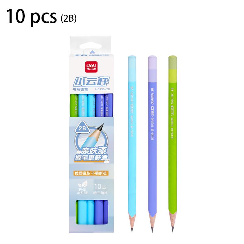 

Deli 10pcs 2B/HB Bold Triangular Wooden Pencils School&Office Supplies Art Exam Sketch Painting Drawing Pencils Stationery Gift