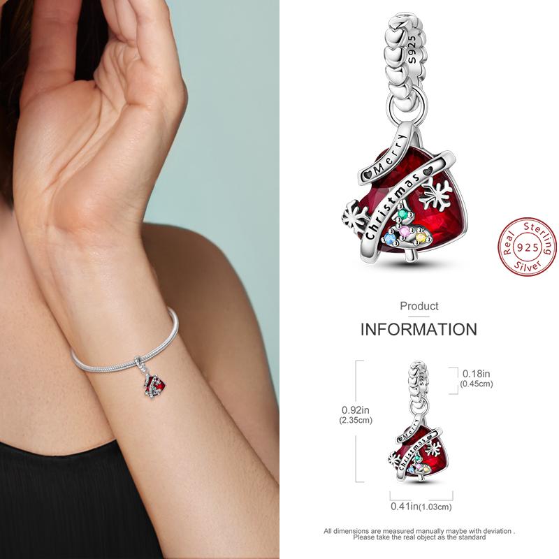 Copper Christmas Charm Beads Fit Original Bracelet Dangle Women Diy Jewelry Christmas Gifts