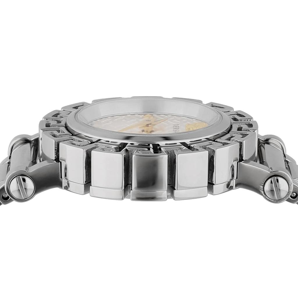 Klokke GRECA GLAM Sølvskive i rustfritt stål Safirglass Kvarts 30MM sveitsisk klokke VE2Q00322 [Versace] Dame [Artikel]