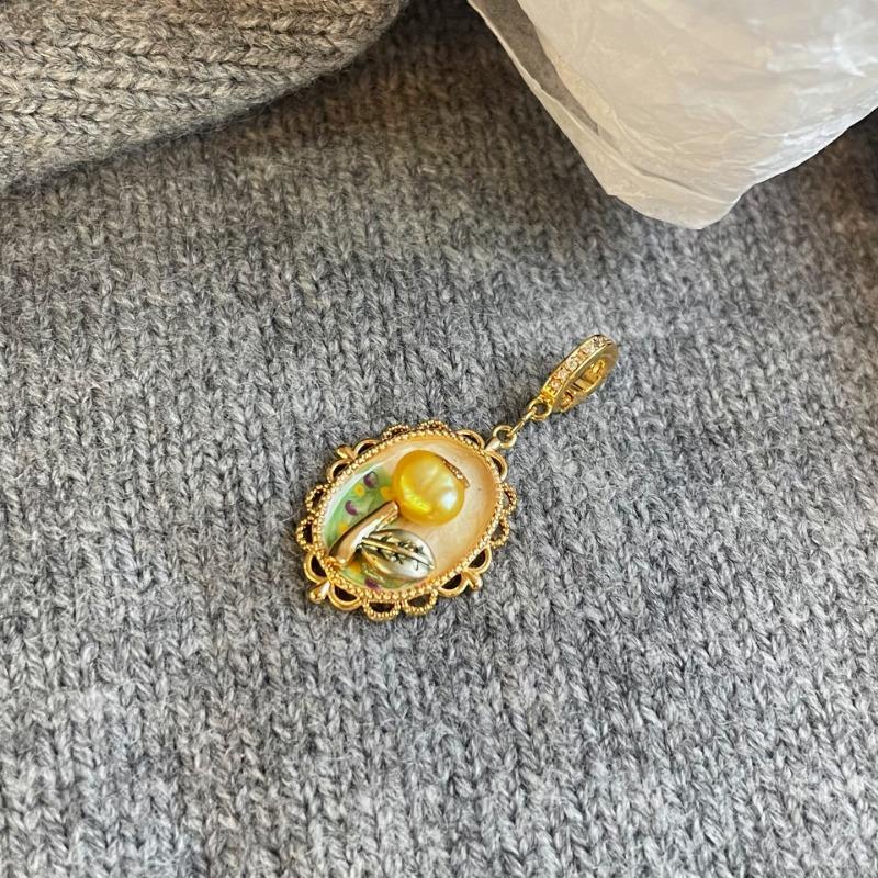 NALA Nala original design drip glaze painted necklace pendant single pendant without chain niche versatile universal clasp pendant