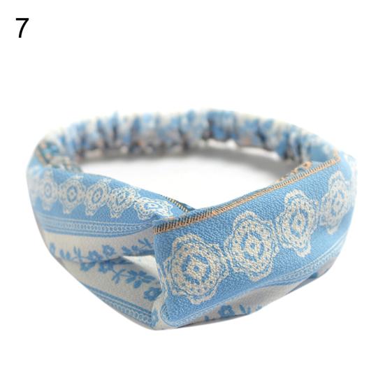 Fashion Women Chiffon Elastic Twist Cross Knotted Headband Hair Band Yoga Turban