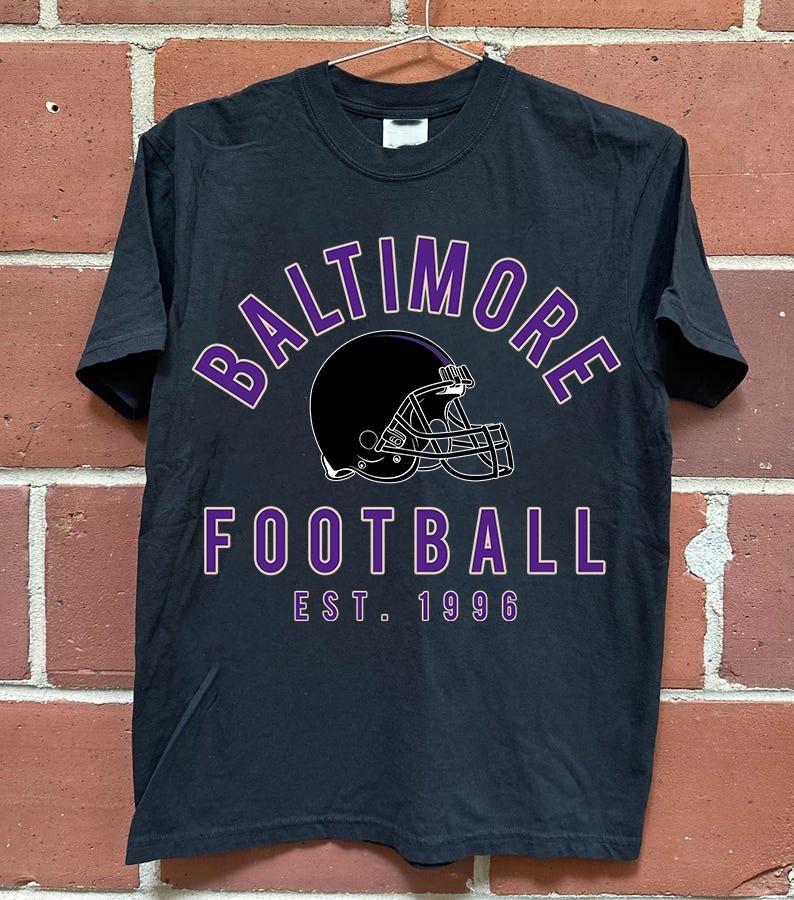 Baltimore Football Vintage Graphic T-Shirt Unisex Retro Sports Fan Tee Est 1996