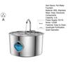 3.2L Pet Water Fountain Stainless Steel Automatic Water Dispenser Cat Water Fountain with Clear Window Quadruple