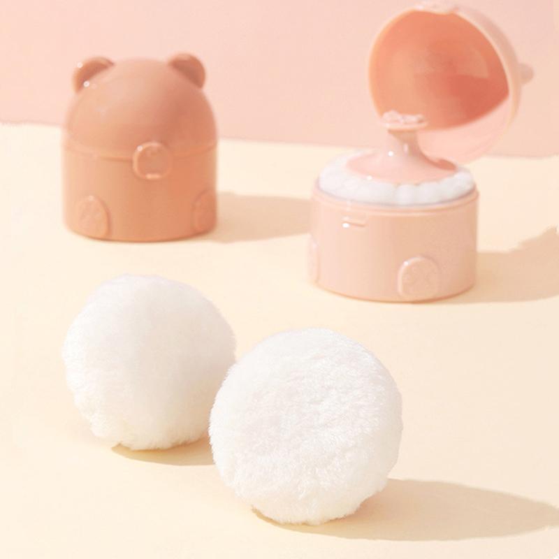 Bear Shape Empty Box Baby Powder Sub-Bottling Storage Box Empty Container Multifunctional Empty Powder Puff Boxes For Child