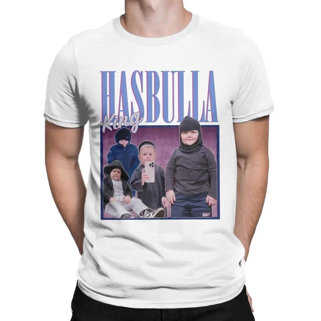 King Hasbulla Homage Men T Shirt Mini Khabib Blogger Fashion Tee Shirt Short Sleeve O Neck T-Shirts Pure Cotton Summer Clothing