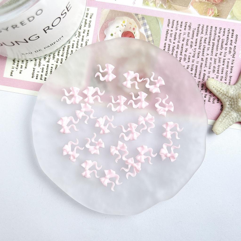 Pink Resin Cartoon Bowknot Heart Bow Tie Little Bunny Nail Art Accessories DIY Nail Hairpin Accessories Wholesale