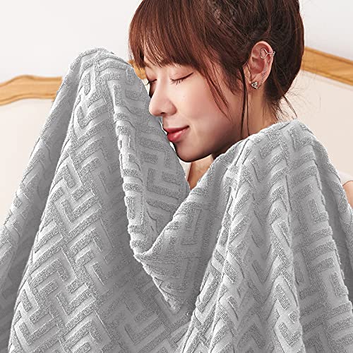 AYO Single Towel Blanket, 100% Cotton, Stylish Air Blanket, Quilted Blanket, Quick-Drying, Antibacterial, Lightweight, Soft to the Touch, Pill-Free, A