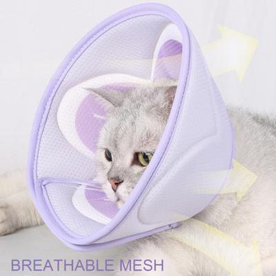 Haustierhalsband, verstellbar, weich, Katzen-Erholungshalsband, bequem, atmungsaktiv, Kegelhalsband für Haustiere, für die Post-Operation