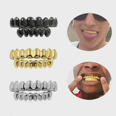 2022 Trendy Metal Plated Hip Hop Body Jewelry Set - Top & Bottom Braces Mold