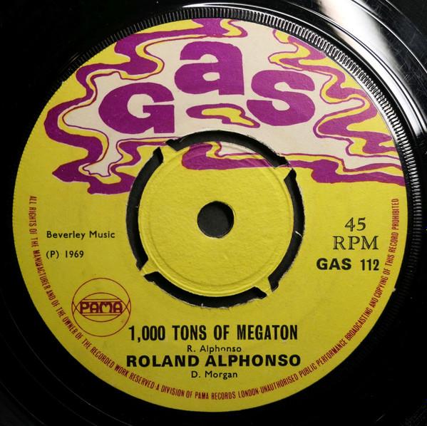 

7-дюймовая пластинка ROLAND ALPHONSO 1000 Tons Of Megaton Musical Res GAS112 Gas 1969 UK Reggae Ska Dub Б/у
