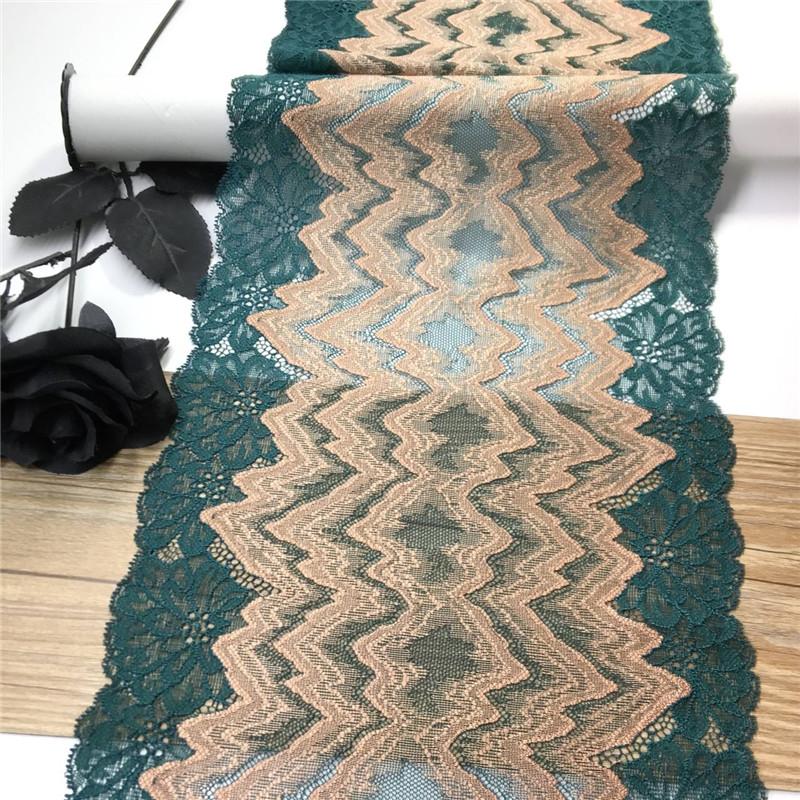 (2 Colors) Two-tone Stretch Lace, Elastic Spandex Sewing Lace Fabric for Lingerie, Bra, Underwear, Garment & Crafting