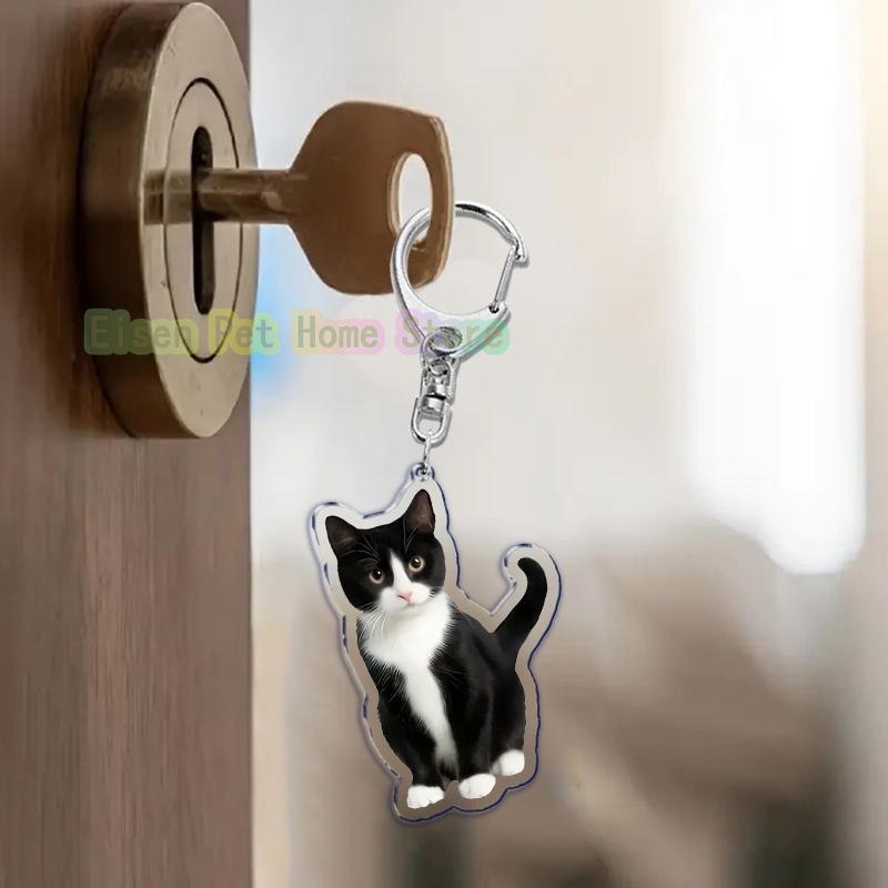 Funny Cat Key Chain Keychains Ring for Accessories Bag Pendant Keyring Jewelry Cute Animal Pet Llaveros Friends Gifts Cool Cats