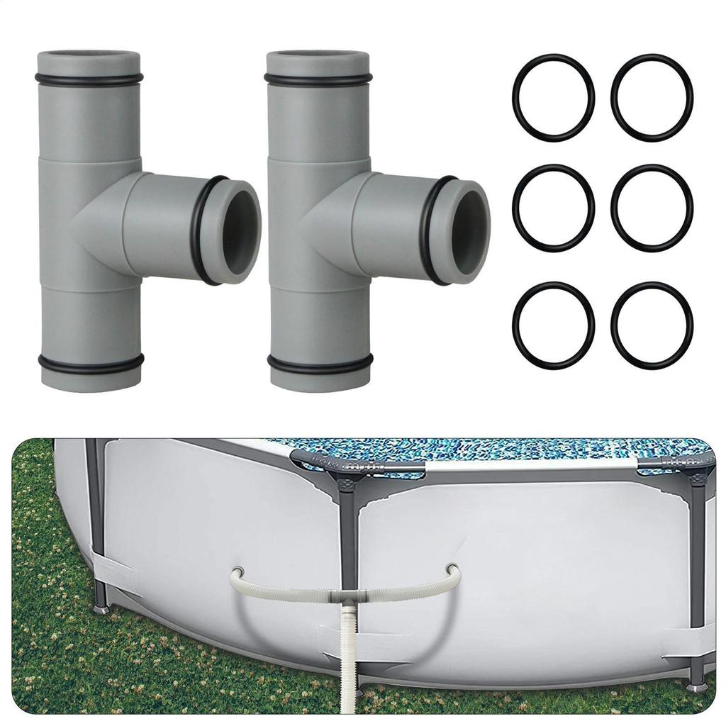 Replacement 32mm Pool Hose Connector Straight / T Joint 1.25inch Over Ground Pool Extension Hose Connection For 1-1/4inch Hose