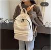 Winter Puffer Students School Bags Large Capacity Down Padded Backpack Solid Color Casual Bookbag Adjustable Strap Teen Rucksack